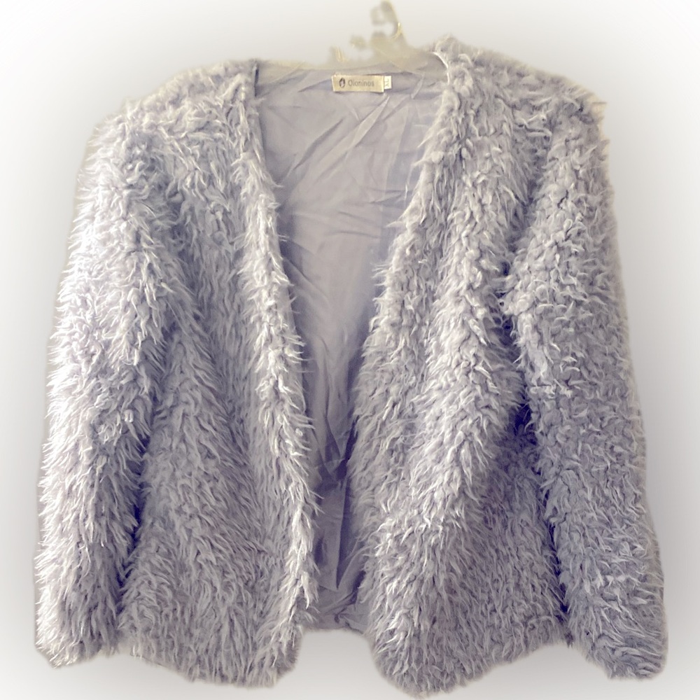 Grey Faux Fur Sweater